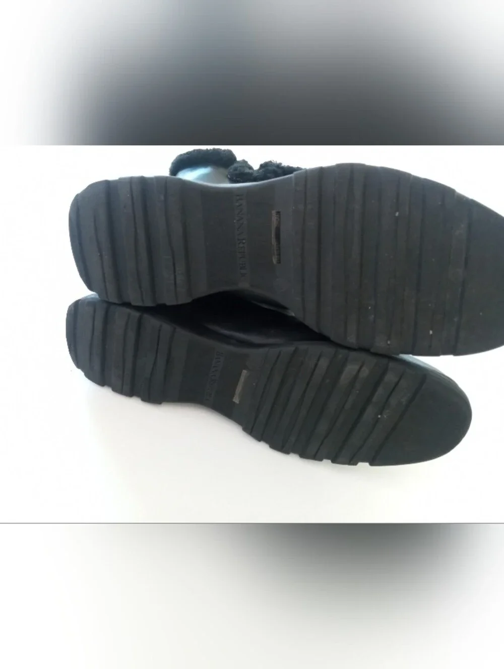 BANANA REPUBLIC Leather Fur Lined Black Boots | 10